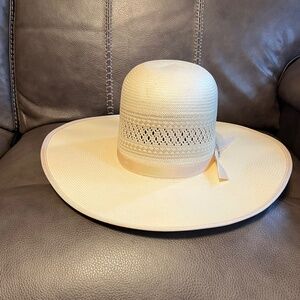 Tony Lama 10X Straw Cowboy Hat Open Crown